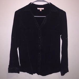 Skies are Blue Stitch Fix Black Chambray Shirt